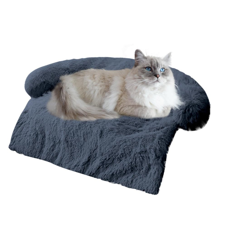 Calming Dogs/Cats Bed Mats, Dog Pad Washable Removable Couch Cover, Plush Long Fur Mat for Pets, Waterproof Lining, Perfect for Small, Medium and Large Dogs and Cats (Gradient Gray, 36"x31")