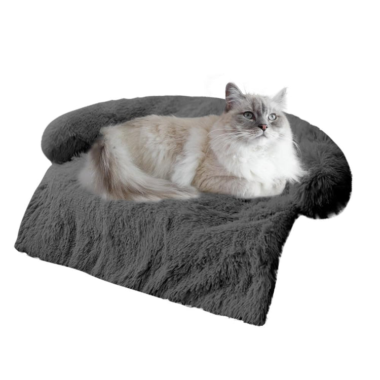 Calming Dogs/Cats Bed Mats, Dog Pad Washable Removable Couch Cover, Plush Long Fur Mat for Pets, Waterproof Lining, Perfect for Small, Medium and Large Dogs and Cats (Gradient Gray, 36"x31")