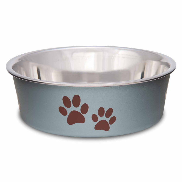 Loving Pets Bella Dog Bowls- Stainless Steel Dog & Cat Bowls - Spill Proof Dog Food Bowl, Cat Bowl, Puppy Essentials & Pet Supplies Great for Home & Travel (Medium 20-35 lbs, Blueberry)