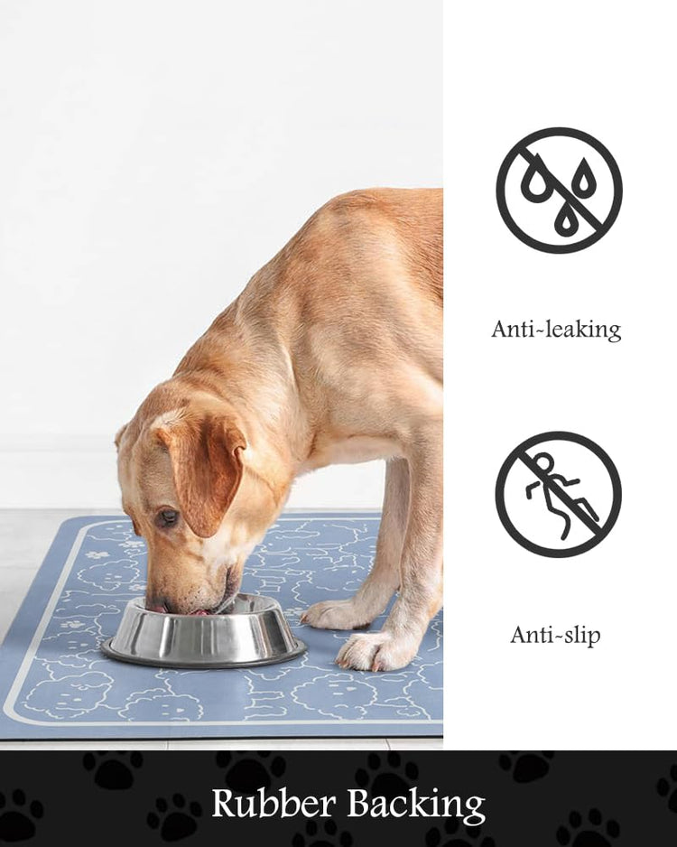 PADOOR Pet Feeding Mat-Absorbent Dog Mat for Food and Water Bowl-No Stains Easy Clean Dog Food Mat-Quick Dry Water Dispenser-Puppy Supplies Accessories