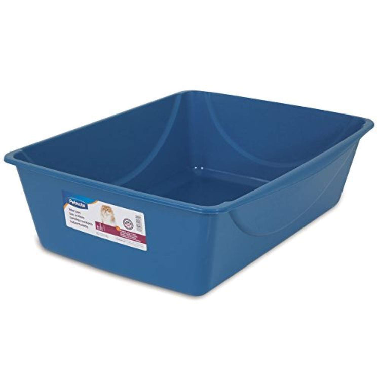 Petmate Open Cat Litter Box, Blue Mesa/Mouse Grey,M (Pack of 1), Made in USA