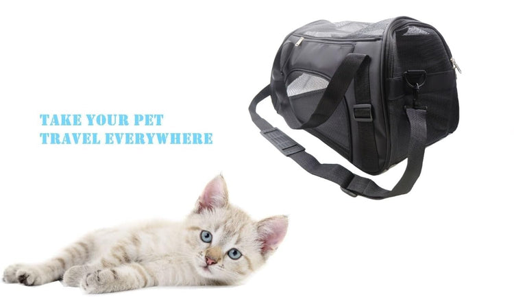 ZaneSun Cat Carrier,Soft-Sided Pet Travel Carrier for Cats,Dogs Puppy Comfort Portable Foldable Pet Bag Airline Approved (Small Blue)