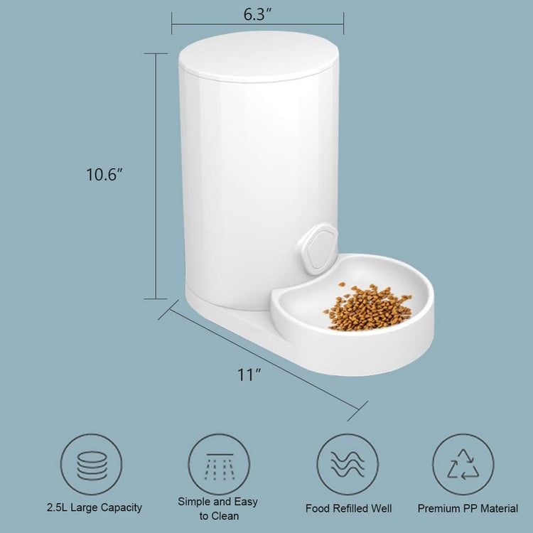 Lulu Home Pet Food Feeder, 2.5L Gravity Pet Feeder for Dogs Cats
