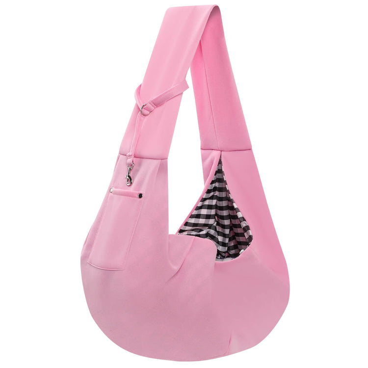Dog Carrier Sling - Reversible Puppy Carrier Purse with Storage Pocket, Hand-Free Dog Sling Carrier for Carry Small Dogs and Cats, Travel Safety Harness, Dog and Cat Harness(Black)