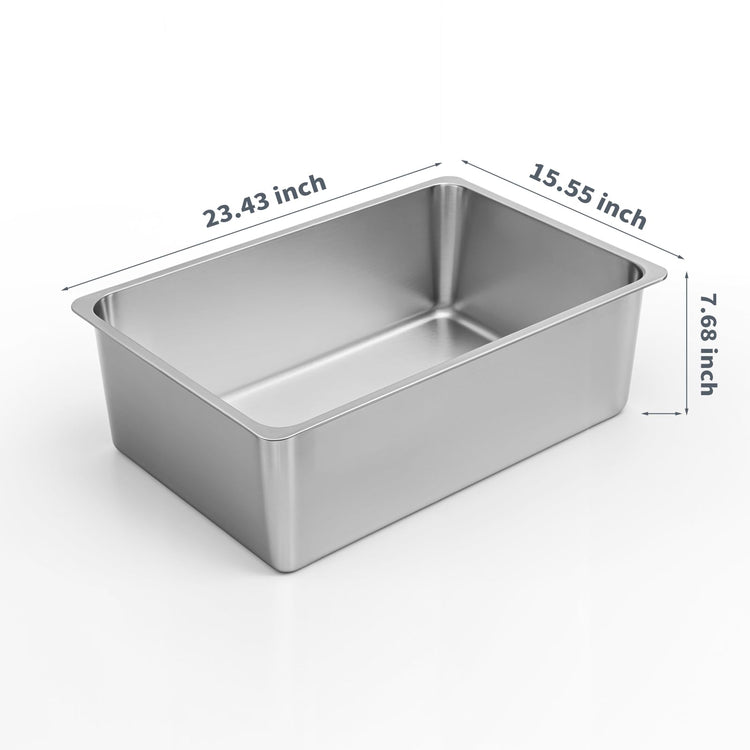 Kirecoo Stainless Steel Cat Litter Box - Metal High Sided Cat Pan, Large Stainless Steel Box, Indoor Litter Tray, Non Stick, No Smell, Easy to Clean, Pet Toilet Supplies for Kitten, Kitty, Rabbit