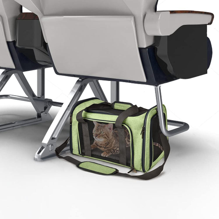 Henkelion Cat Carriers Dog Carrier Pet Carrier For Small / Medium Cats Dogs Puppies (Up To 15lbs), TSA Airline Approved Small Dog Carrier Soft Sided, Collapsible Waterproof Travel Puppy Carrier - Grey