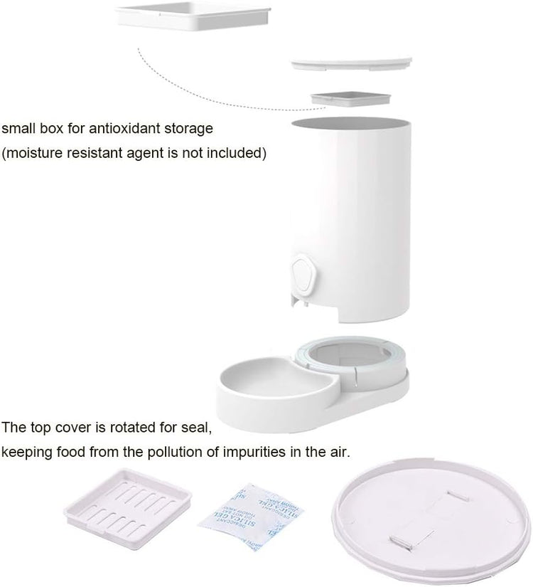 Lulu Home Pet Food Feeder, 2.5L Gravity Pet Feeder for Dogs Cats