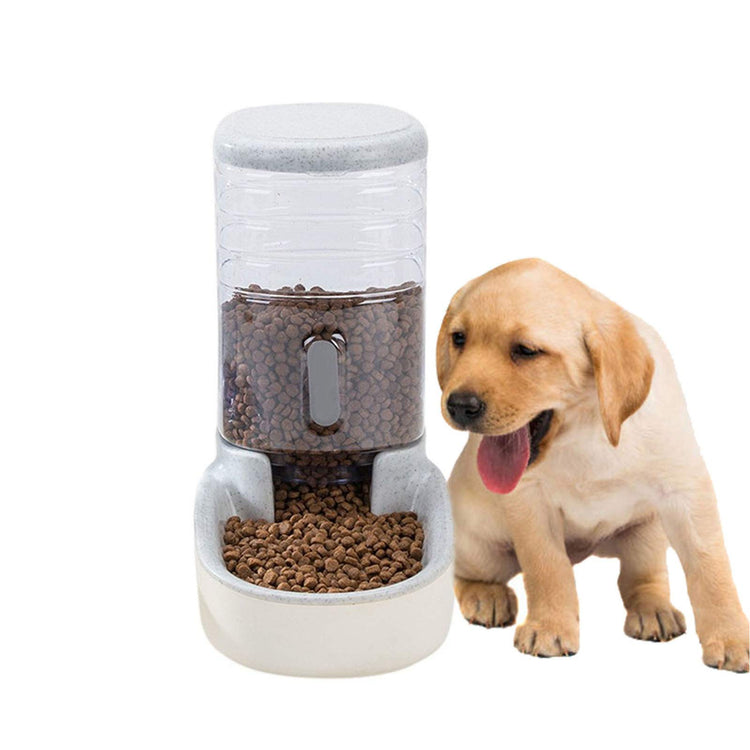 kathson Automatic Cat Feeder 1 Gallon Gravity Dog Food Dispenser Large Capacity Self Feeding Pet Food Bowl Station for Puppy Kitten Rabbit Green