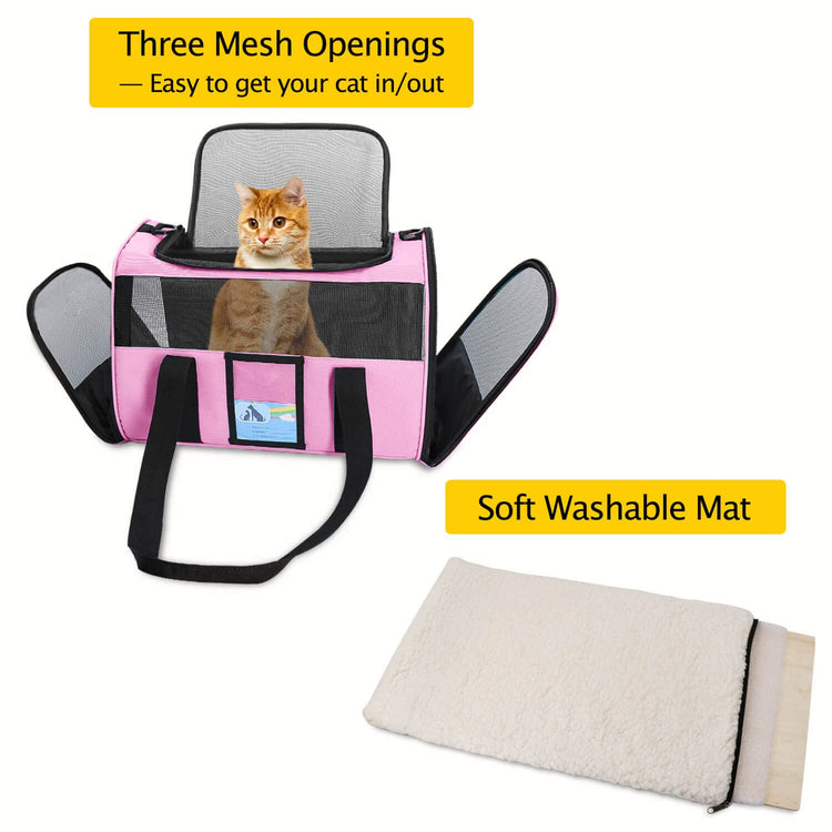 Refrze Cat Carrier,Dog Carriers for Small Dogs Medium Cats Pet Carrier up to 15 Lbs, TSA Airline Approved Cat Carrier Soft, Cat Dog Crate Travel Bag,Grey