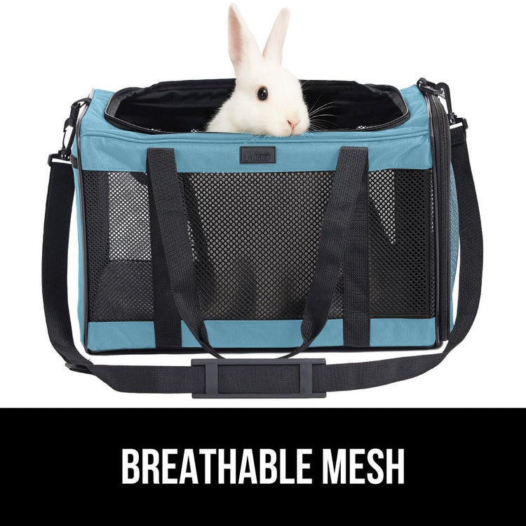 GORILLA GRIP Cat Carrier Travel Bag Up to 15 Lbs, Soft Collapsible Small Dog Carriers, Top and Side Entry Breathable Mesh, Grip Feet on Underside, Cozy Washable Waterproof Pad, Portable Kennel, Black