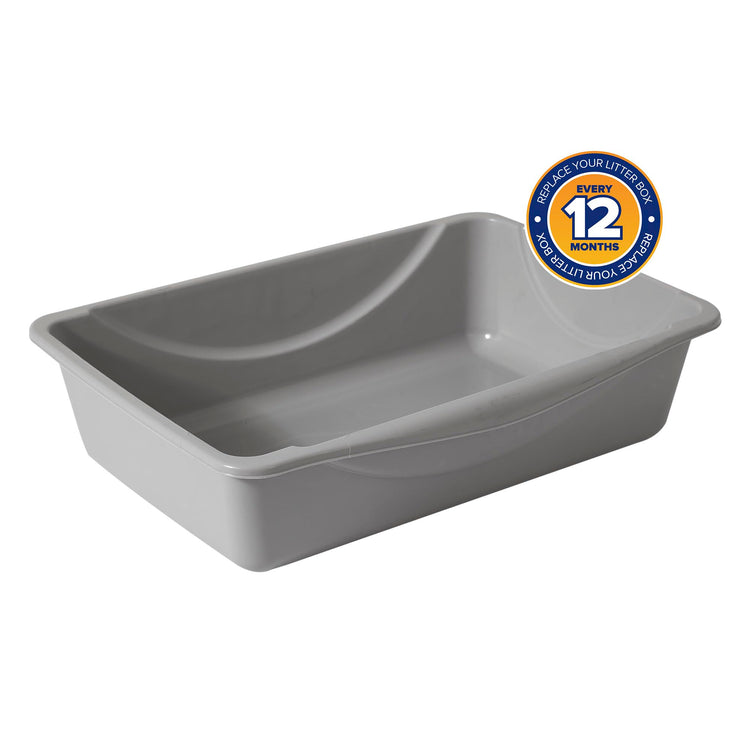 Petmate Open Cat Litter Box, Blue Mesa/Mouse Grey,M (Pack of 1), Made in USA