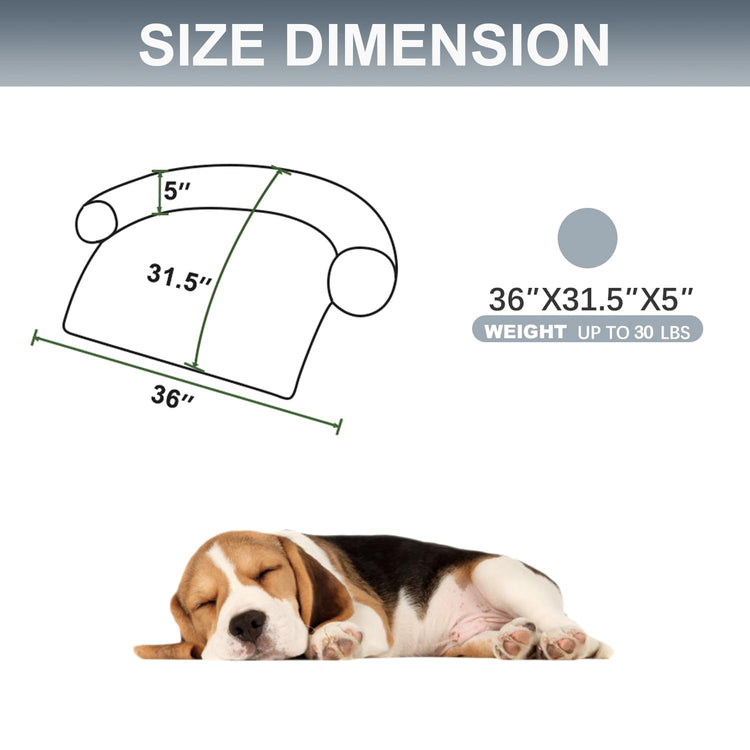 Calming Dogs/Cats Bed Mats, Dog Pad Washable Removable Couch Cover, Plush Long Fur Mat for Pets, Waterproof Lining, Perfect for Small, Medium and Large Dogs and Cats (Gradient Gray, 36"x31")