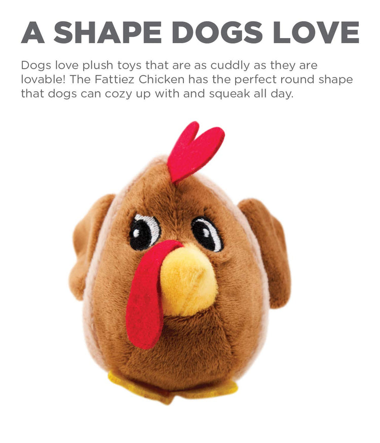 Outward Hound Fattiez Pig Plush Squeaky Dog Toy, Small