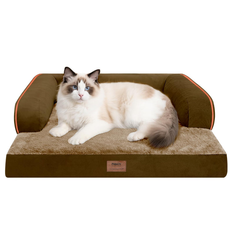Small Dog Bed and Cat Sofa Waterproof Orthopedic Dog Beds for Small Dogs Cat Bed Comfy Pet Couch Sofa Beds with Washable Removable Cover & Non-Slip Bottom