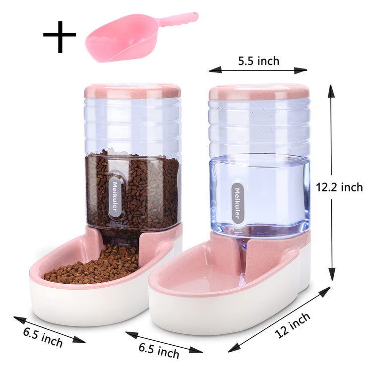 Meikuler Pets Auto Feeder 5.2L,Food Feeder and Water Dispenser Set for Medium & Large Dogs Cats and Pets Animals (Navy)