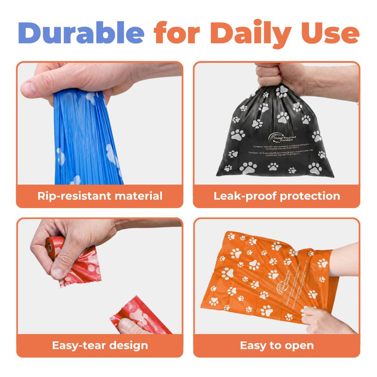 Best Pet Supplies Dog Poop Bags for Waste Refuse Cleanup, Doggy Roll Replacements for Outdoor Puppy Walking and Travel, Leak Proof and Tear Resistant, Thick Plastic - Assorted, 150 Bags