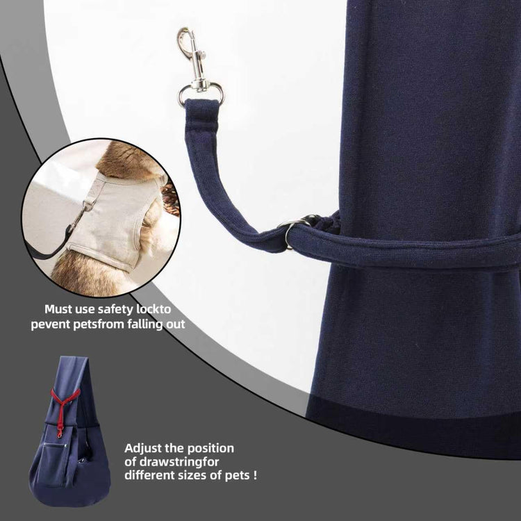 Dog Carrier Sling - Reversible Puppy Carrier Purse with Storage Pocket, Hand-Free Dog Sling Carrier for Carry Small Dogs and Cats, Travel Safety Harness, Dog and Cat Harness(Black)