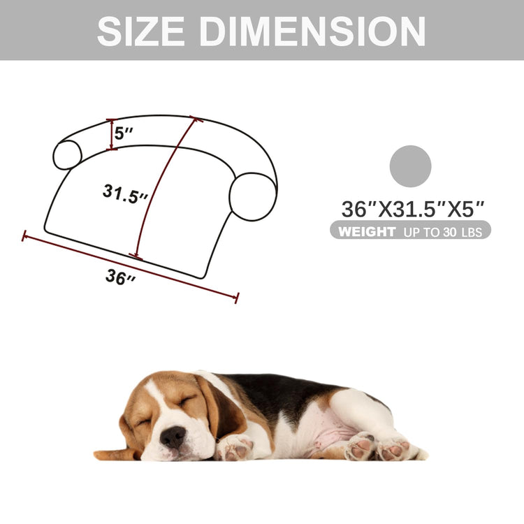Calming Dogs/Cats Bed Mats, Dog Pad Washable Removable Couch Cover, Plush Long Fur Mat for Pets, Waterproof Lining, Perfect for Small, Medium and Large Dogs and Cats (Gradient Gray, 36"x31")