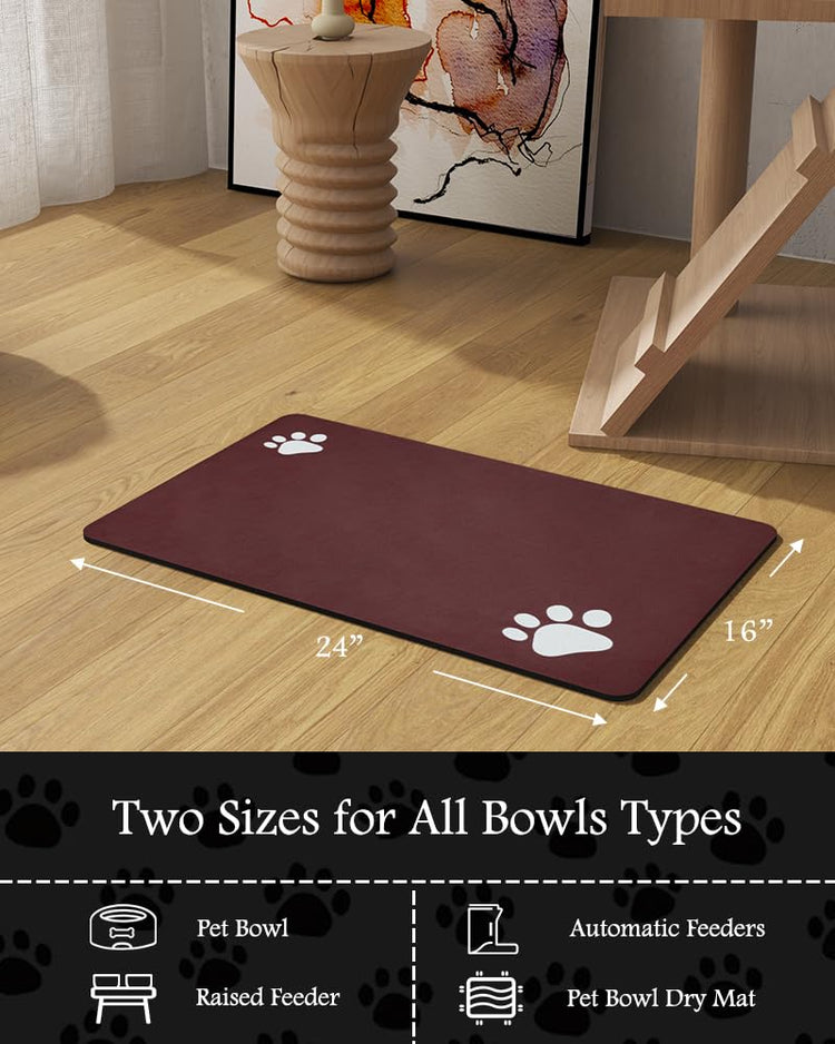 PADOOR Pet Feeding Mat-Absorbent Dog Mat for Food and Water Bowl-No Stains Easy Clean Dog Food Mat-Quick Dry Water Dispenser-Puppy Supplies Accessories