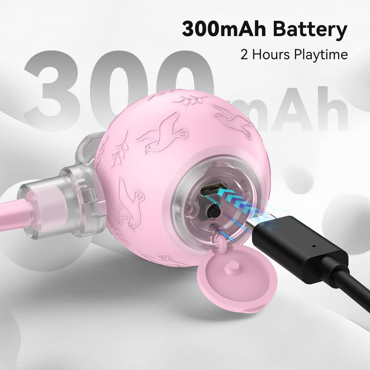 Smart Interactive Cat Dog Toys, Automatic Pet Toys for Bored Indoor Cats and Dogs, Motion Activated, USB Rechargeable, Christmas Pet Birthday Gifts (Pink)