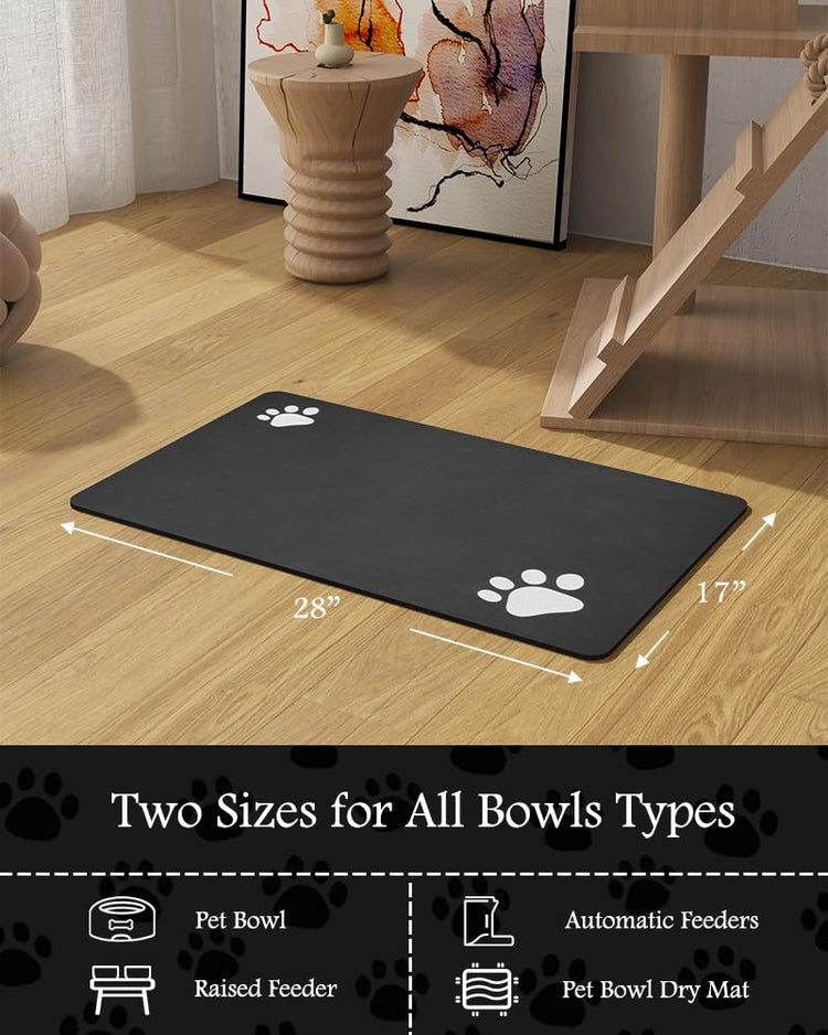 PADOOR Pet Feeding Mat-Absorbent Dog Mat for Food and Water Bowl-No Stains Easy Clean Dog Food Mat-Quick Dry Water Dispenser-Puppy Supplies Accessories