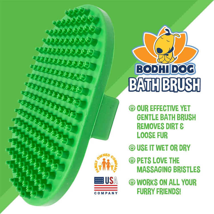 Bodhi Dog Shampoo Brush - Pet Grooming & Bath Supplies for Dogs and Cats - Bath Brush for Long & Short Hair - Premium Scrubber for Shower, Bathing & Massage (One Pack, Silver Glitter)