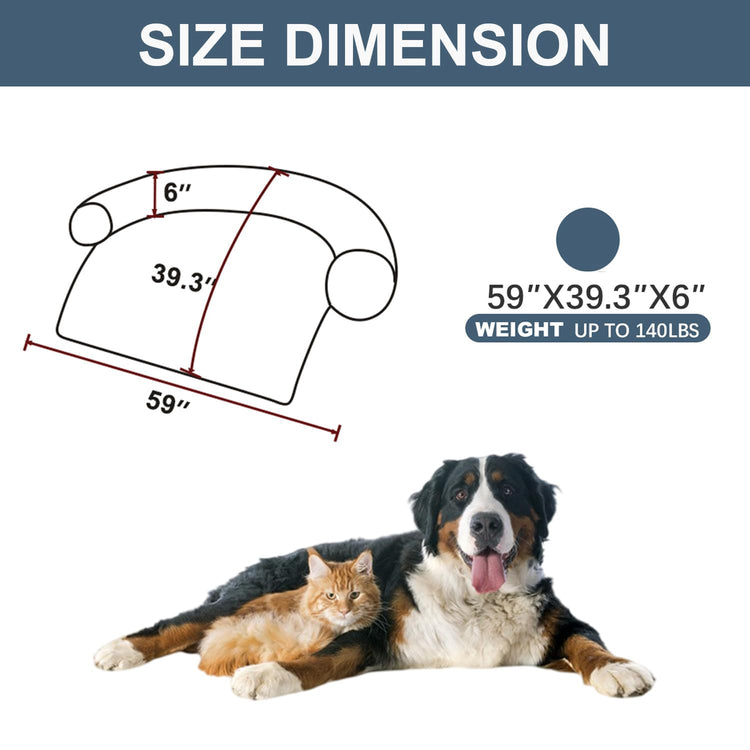 Calming Dogs/Cats Bed Mats, Dog Pad Washable Removable Couch Cover, Plush Long Fur Mat for Pets, Waterproof Lining, Perfect for Small, Medium and Large Dogs and Cats (Gradient Gray, 36"x31")