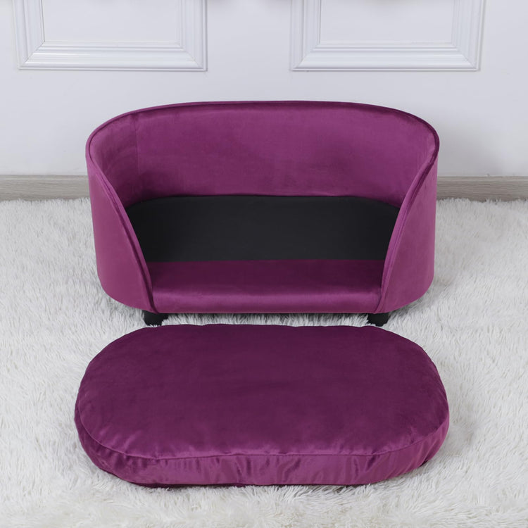 Pet Sofa Bed,Cat Sofa Couch,Small Dog Beds,Pet Sof Couch, Cat Beds,Wooden Frame and Velvet Fabric and Washable Cushion,Comfy Dog Couch for for Small Dogs &Cats&Puppy (Green)