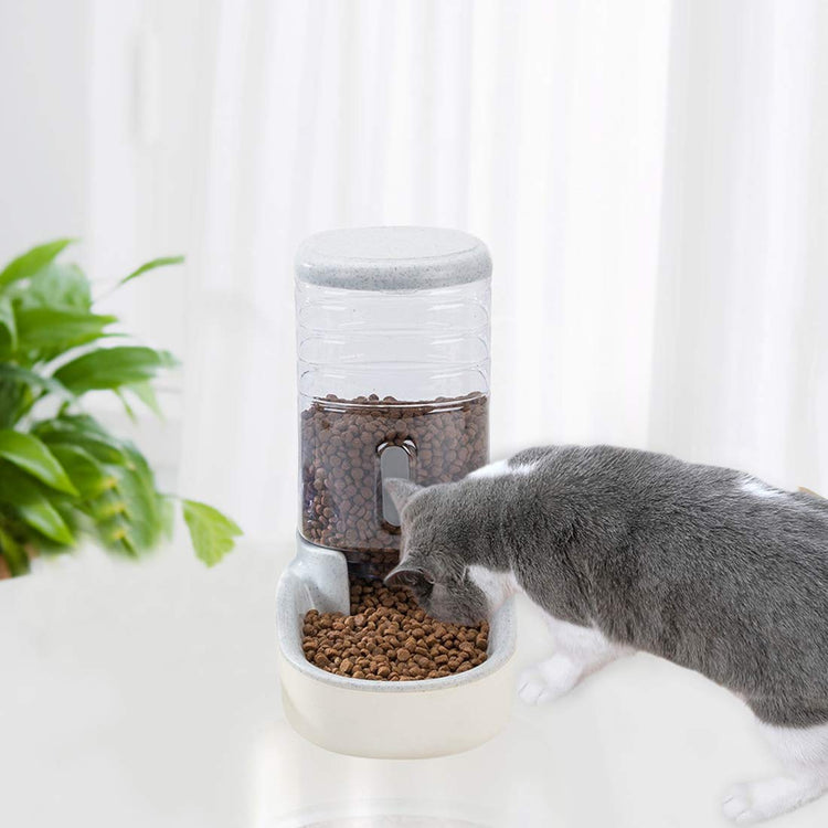 kathson Automatic Cat Feeder 1 Gallon Gravity Dog Food Dispenser Large Capacity Self Feeding Pet Food Bowl Station for Puppy Kitten Rabbit Green
