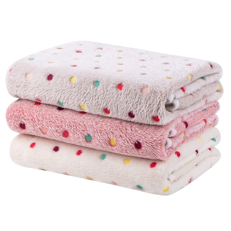 Dono 1 Pack 3 Dog Blankets, Soft Fluffy Fleece Pet Blanket Warm Sleep Mat Paw Print Design Puppy Kitten Throw Blanket Doggy Mat Blanket for Dogs