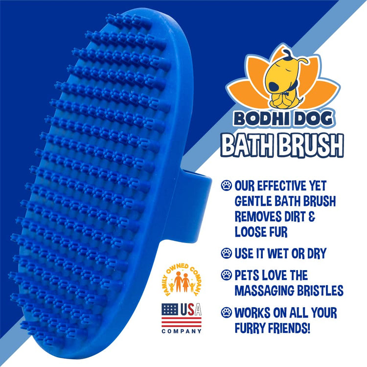 Bodhi Dog Shampoo Brush - Pet Grooming & Bath Supplies for Dogs and Cats - Bath Brush for Long & Short Hair - Premium Scrubber for Shower, Bathing & Massage (One Pack, Silver Glitter)