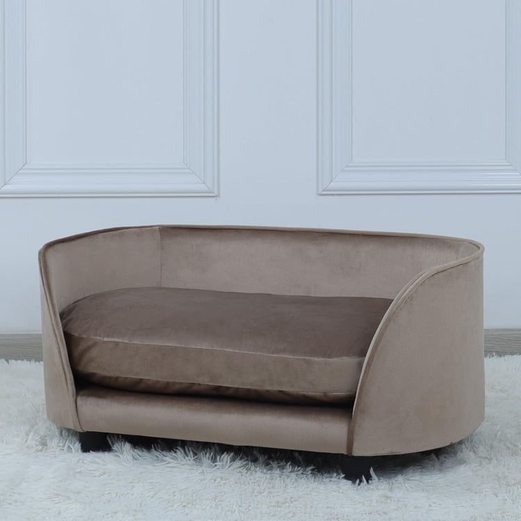 Pet Sofa Bed,Cat Sofa Couch,Small Dog Beds,Pet Sof Couch, Cat Beds,Wooden Frame and Velvet Fabric and Washable Cushion,Comfy Dog Couch for for Small Dogs &Cats&Puppy (Green)