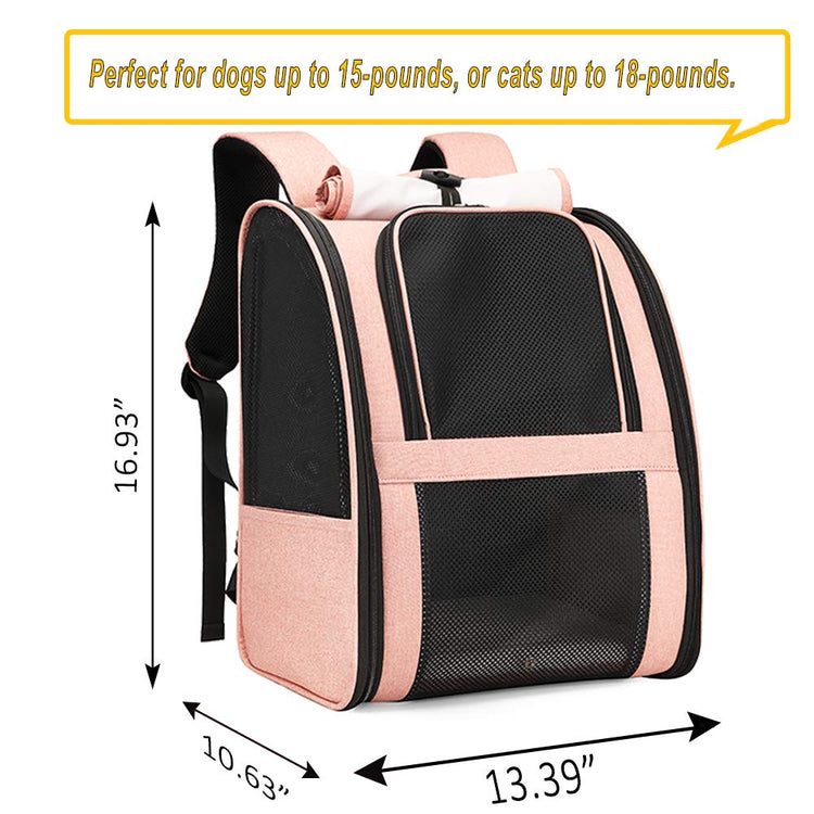 Texsens Innovative Traveler Bubble Backpack Pet Carriers for Cats and Dogs (Black)