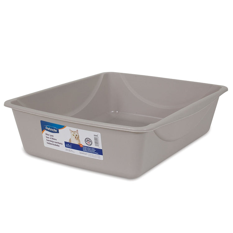 Petmate Open Cat Litter Box, Blue Mesa/Mouse Grey,M (Pack of 1), Made in USA