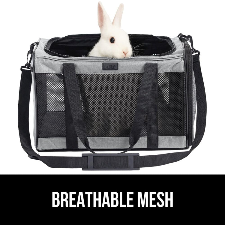 GORILLA GRIP Cat Carrier Travel Bag Up to 15 Lbs, Soft Collapsible Small Dog Carriers, Top and Side Entry Breathable Mesh, Grip Feet on Underside, Cozy Washable Waterproof Pad, Portable Kennel, Black