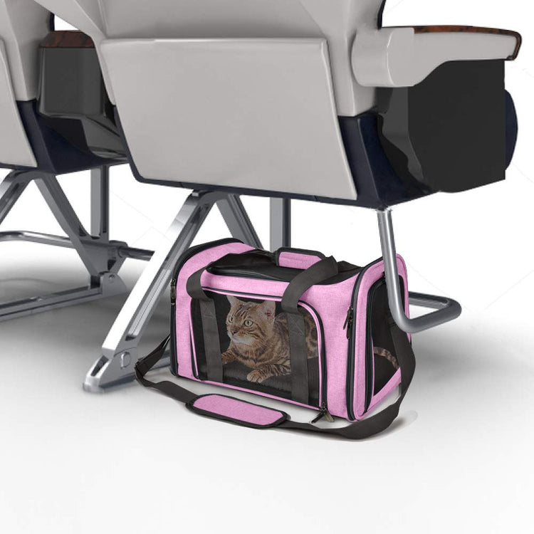 Henkelion Cat Carriers Dog Carrier Pet Carrier For Small / Medium Cats Dogs Puppies (Up To 15lbs), TSA Airline Approved Small Dog Carrier Soft Sided, Collapsible Waterproof Travel Puppy Carrier - Grey