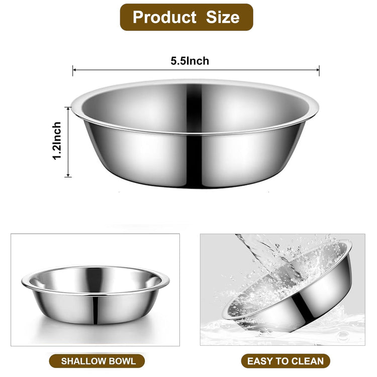 Upgraded Elevated Cat Bowls with Food Mat,15°Tilted Stand Anti Vomiting Raised Cat Dishes for Food and Water,2 Stainless Steel Bowls for Cats and Puppy