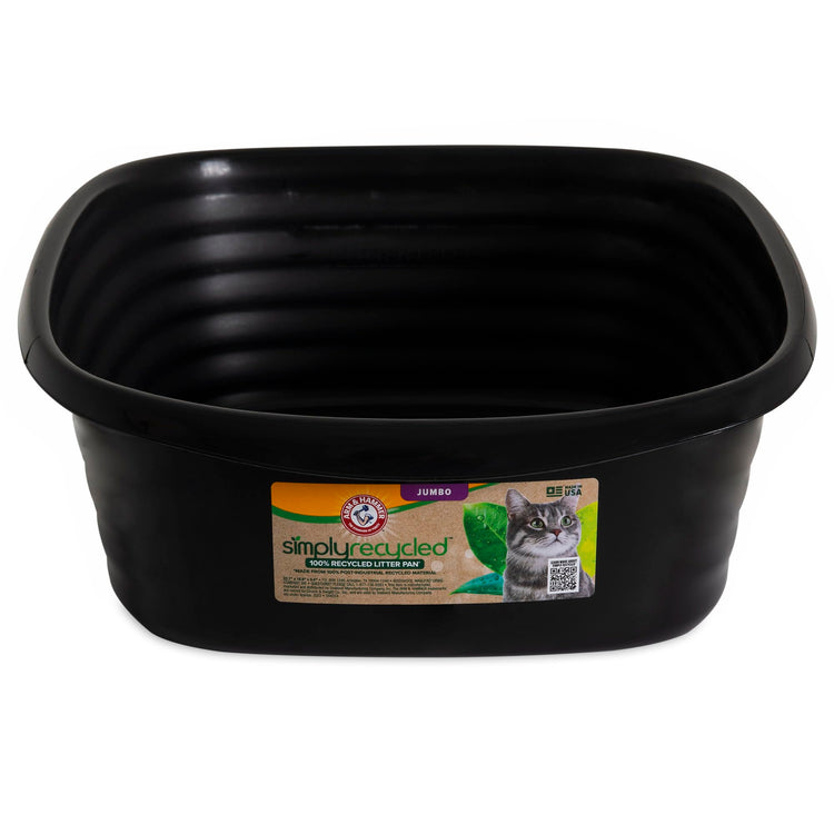 Arm & Hammer Rimmed Cat Litter Box with High Sides and Microban, Made in USA