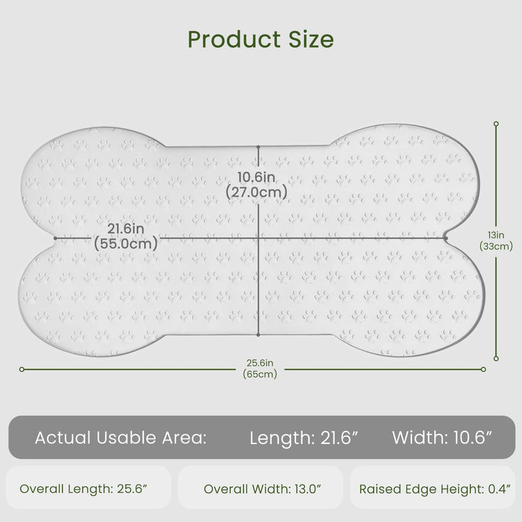 PWTAA Dog Food Mat Anti-Slip Silicone Dog Bowl Mat Thicker Pet Placemat Waterproof Cat Feeder Pad with Raised Edge Puppy Kitten Feeding Mats Suitable Small Medium-Sized Dogs Cats Eating Tray