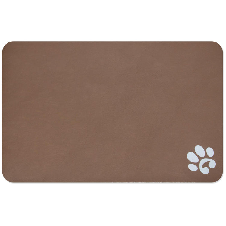 YCT Cat Pet Food Mat - Non-Slip Bottom Absorbent Quick Dry Feeding Mat for Dogs and Cats - Pet Supplies, 11.8"x18.1" Beige