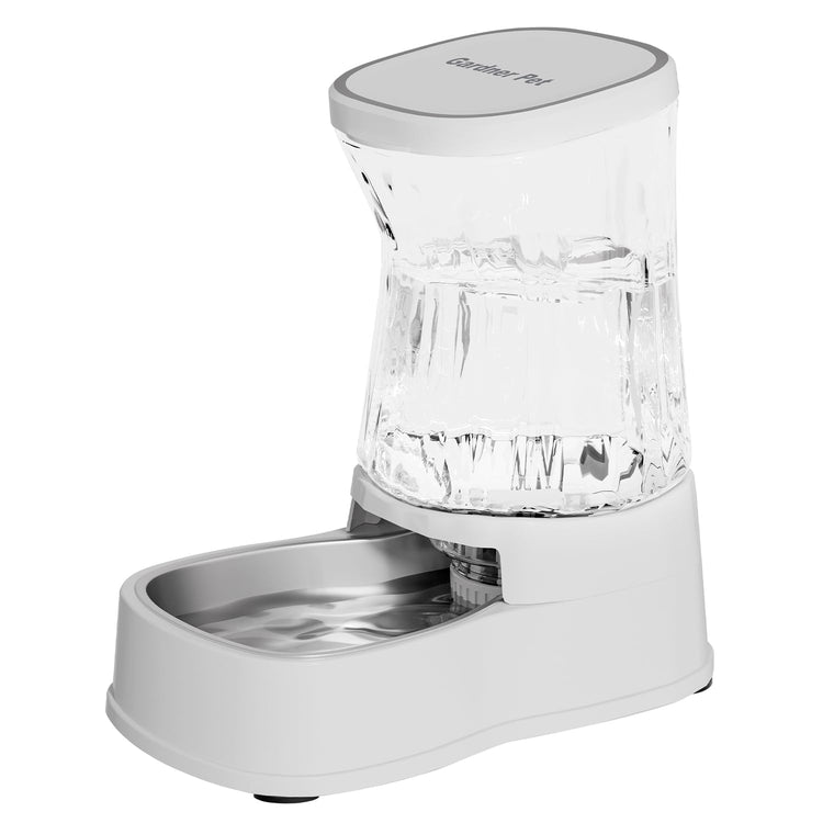 Gardner Pet Automatic Dog Water Dispenser Gravity Stainless Steel Water Waterer Feeder, 100% BPA-Free Large Capacity Water Feeding Bowls for Medium & Large-Sized Dogs Cats Other Pets -(1 Gallon)