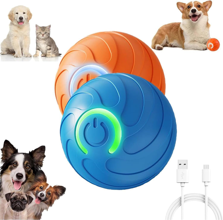 Valentines Day Gifts 2025 New Electric Dog Ball Toy,Electric Ball Dog Toy for Cat,360° Smart Automatic Interactive Rolling Dog Ball, Smart Interactive Pet Toy Ball,Automatic Dog Toy