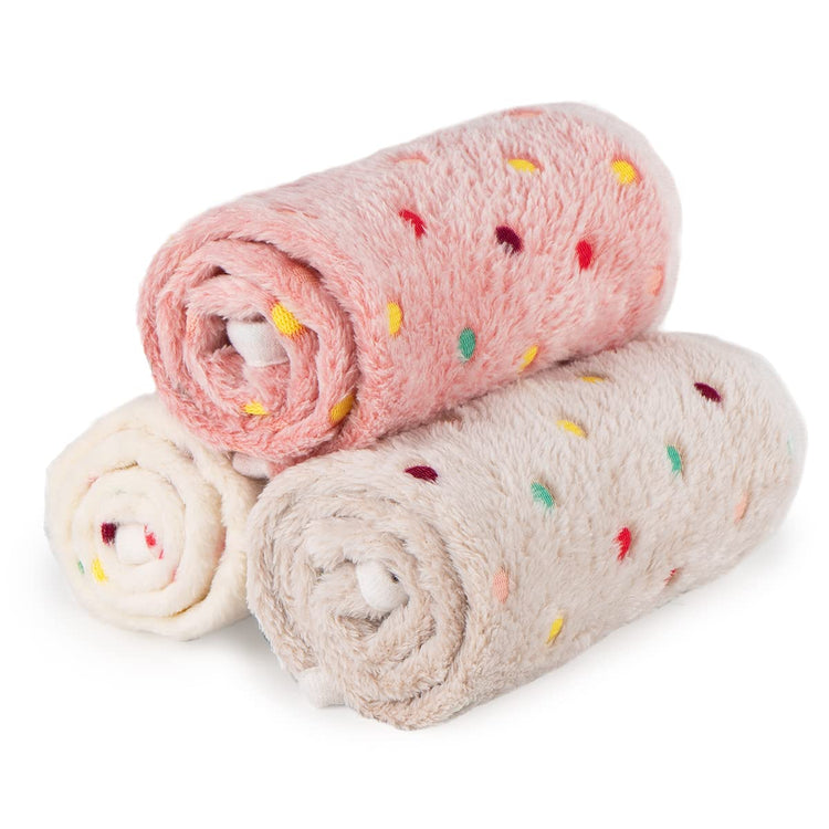 Dono 1 Pack 3 Dog Blankets, Soft Fluffy Fleece Pet Blanket Warm Sleep Mat Paw Print Design Puppy Kitten Throw Blanket Doggy Mat Blanket for Dogs