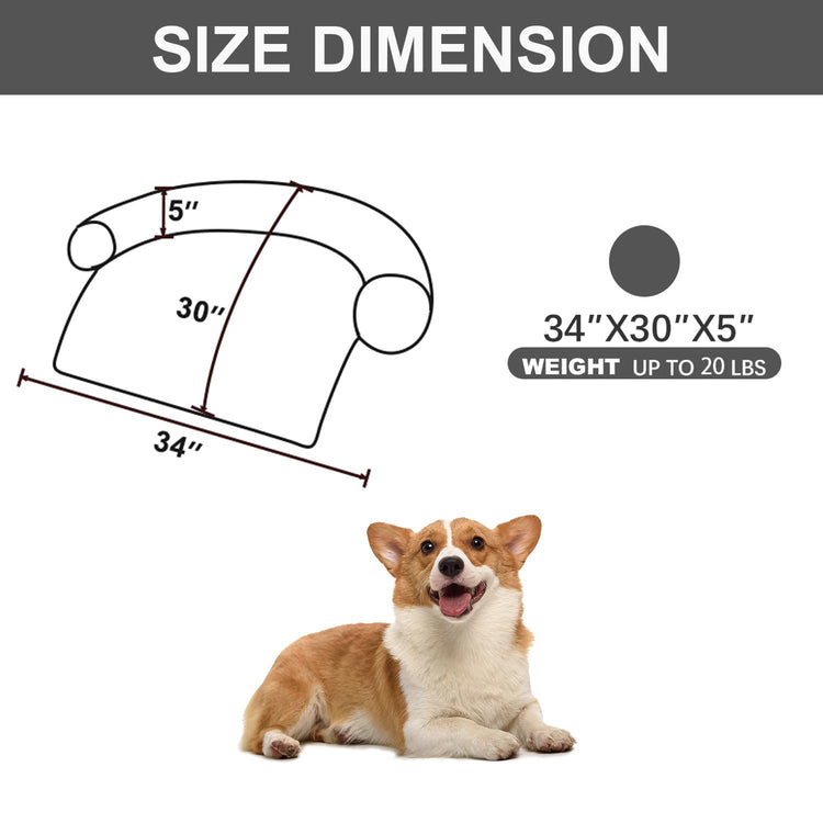 Calming Dogs/Cats Bed Mats, Dog Pad Washable Removable Couch Cover, Plush Long Fur Mat for Pets, Waterproof Lining, Perfect for Small, Medium and Large Dogs and Cats (Gradient Gray, 36"x31")