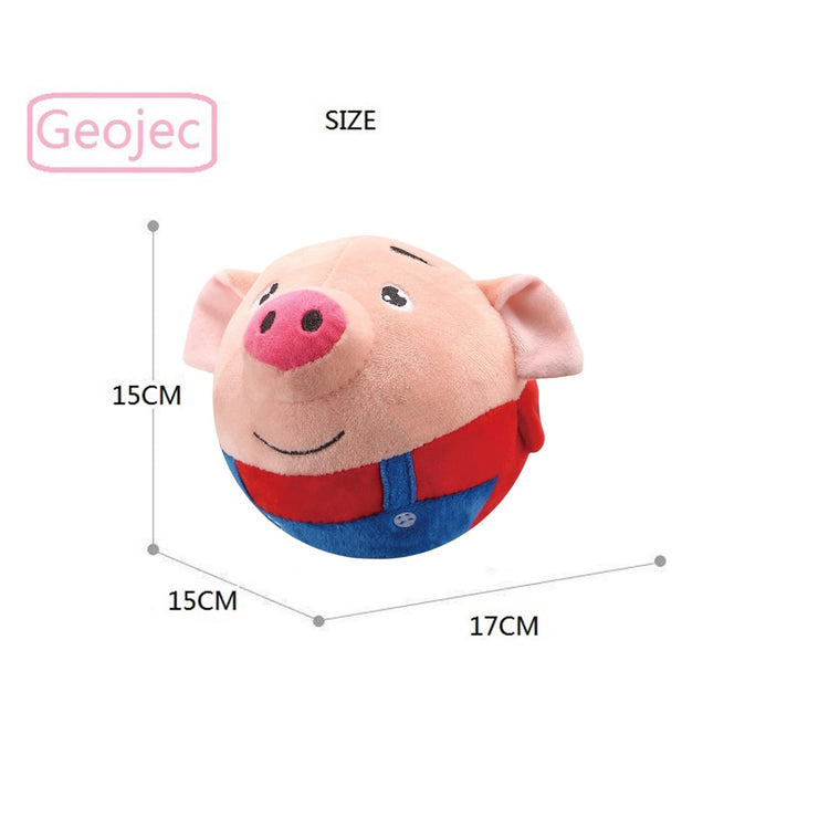 Interactive Dog Toys,Active Moving Pet Plush Toy,2026 New shaking dog ball pig dog toy Interactive Dog Ball with song Squeaky Moving Dog Ball Toy,Rechargeable Toys to Keep Them Busy Dog Toys(Blue Pig)
