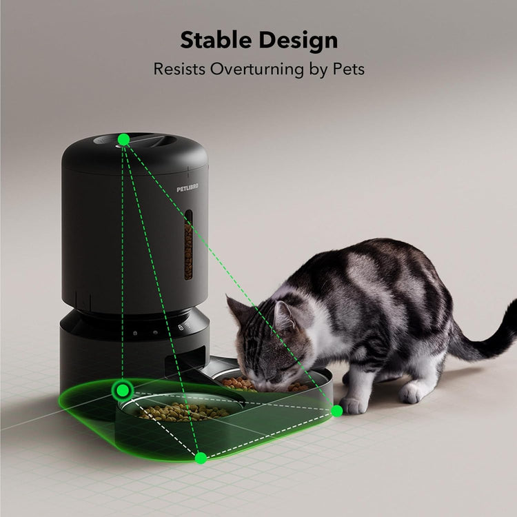 PETLIBRO Automatic Cat Feeder, Automatic Dog Food Dispenser with Freshness Preservation, 5L Timed Pet Feeders for Dry Food, Up to 6 Meals Per Day, Granary 5L Basic Button Type White