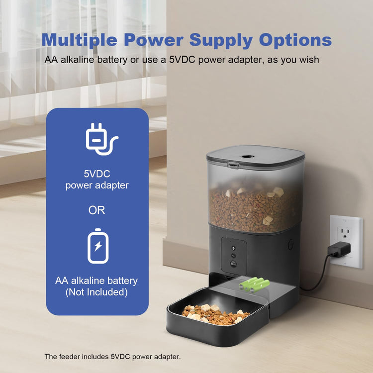 ANDOLL HOME Automatic Cat Feeder, 4L Cat Food Dispenser with 10s Voice Recorder, Pet Feeder up to 8 Meals per Day, Timed Dog Feeder with Dry Food Sealed Ring