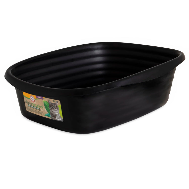 Arm & Hammer Rimmed Cat Litter Box with High Sides and Microban, Made in USA