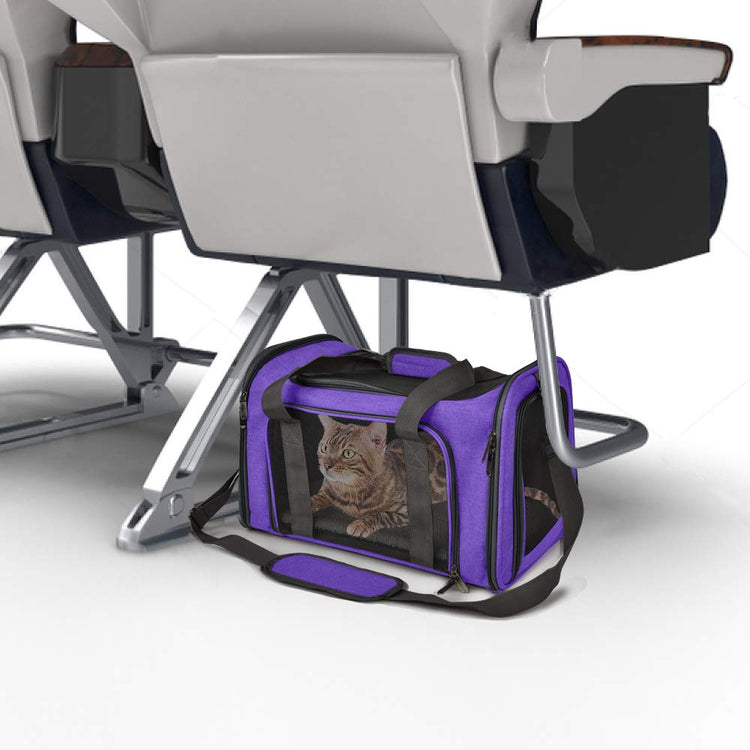 Henkelion Cat Carriers Dog Carrier Pet Carrier For Small / Medium Cats Dogs Puppies (Up To 15lbs), TSA Airline Approved Small Dog Carrier Soft Sided, Collapsible Waterproof Travel Puppy Carrier - Grey