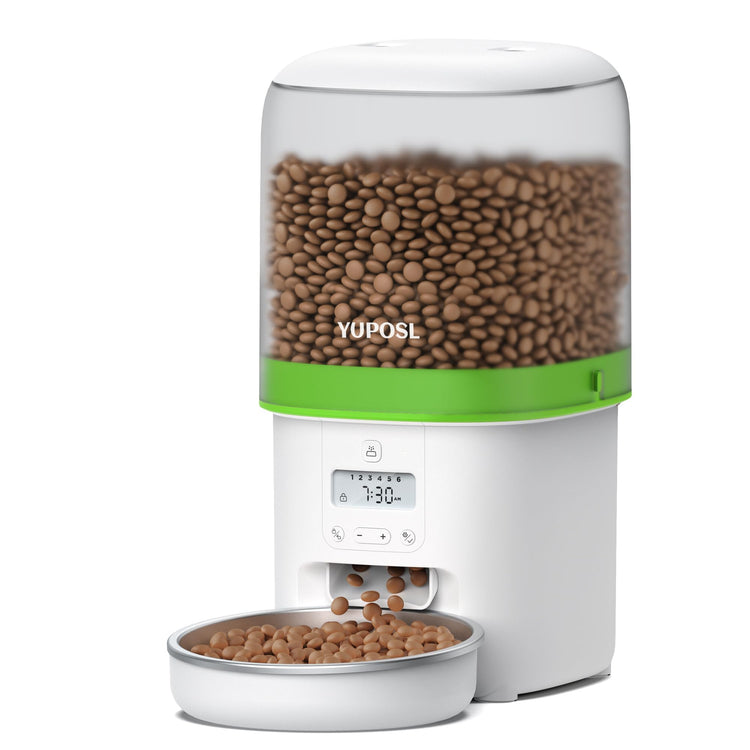 Yuposl Automatic Cat Feeders - 2L Cat Food Dispenser Easy to Use, Timed Automatic Pet Feeder with Over 180-day Battery Life, 1-6 Meals Dry Food Programmable Portion Control Also for Dogs
